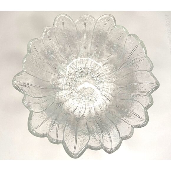 Indiana Glass Company 1930’s Clear Glass Serving Bowl Lily Pons 7" Excellent - Picture 2 of 4